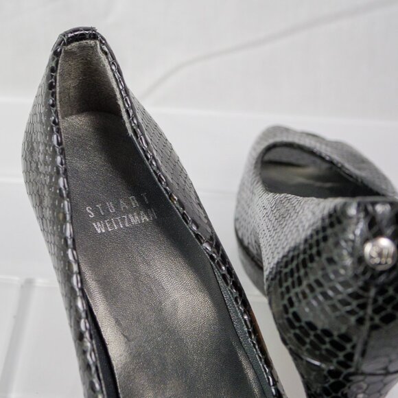 Stuart Weitzman 61/2 M, 3 in heel, reptile look Pump - Picture 5 of 6